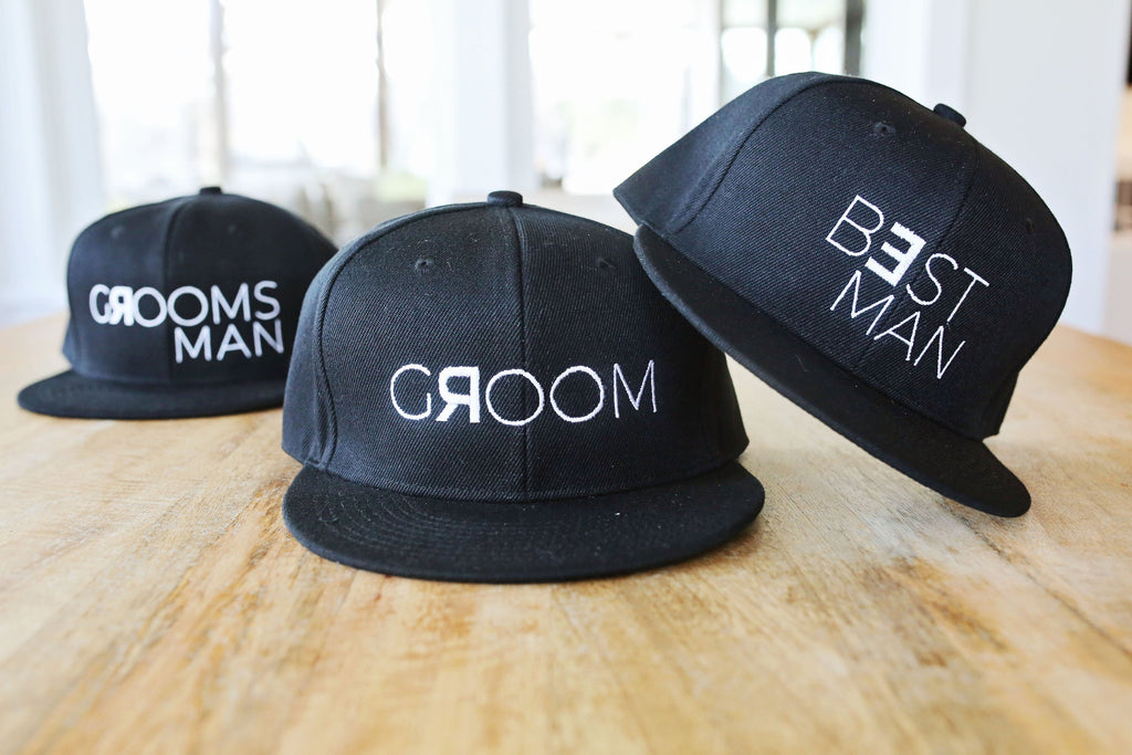 Groom, Groomsman, and Best Man Snapback Hats Groom